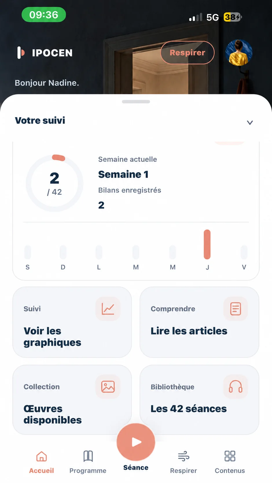 Capture représentative de l’application IPOCEN — accueil et suivi