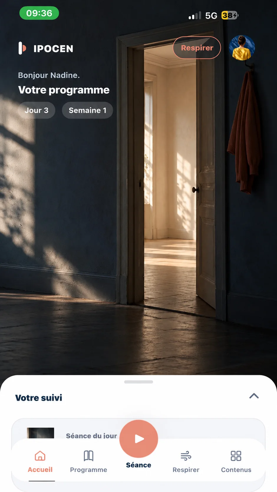 Capture représentative de l’application IPOCEN — accueil et suivi