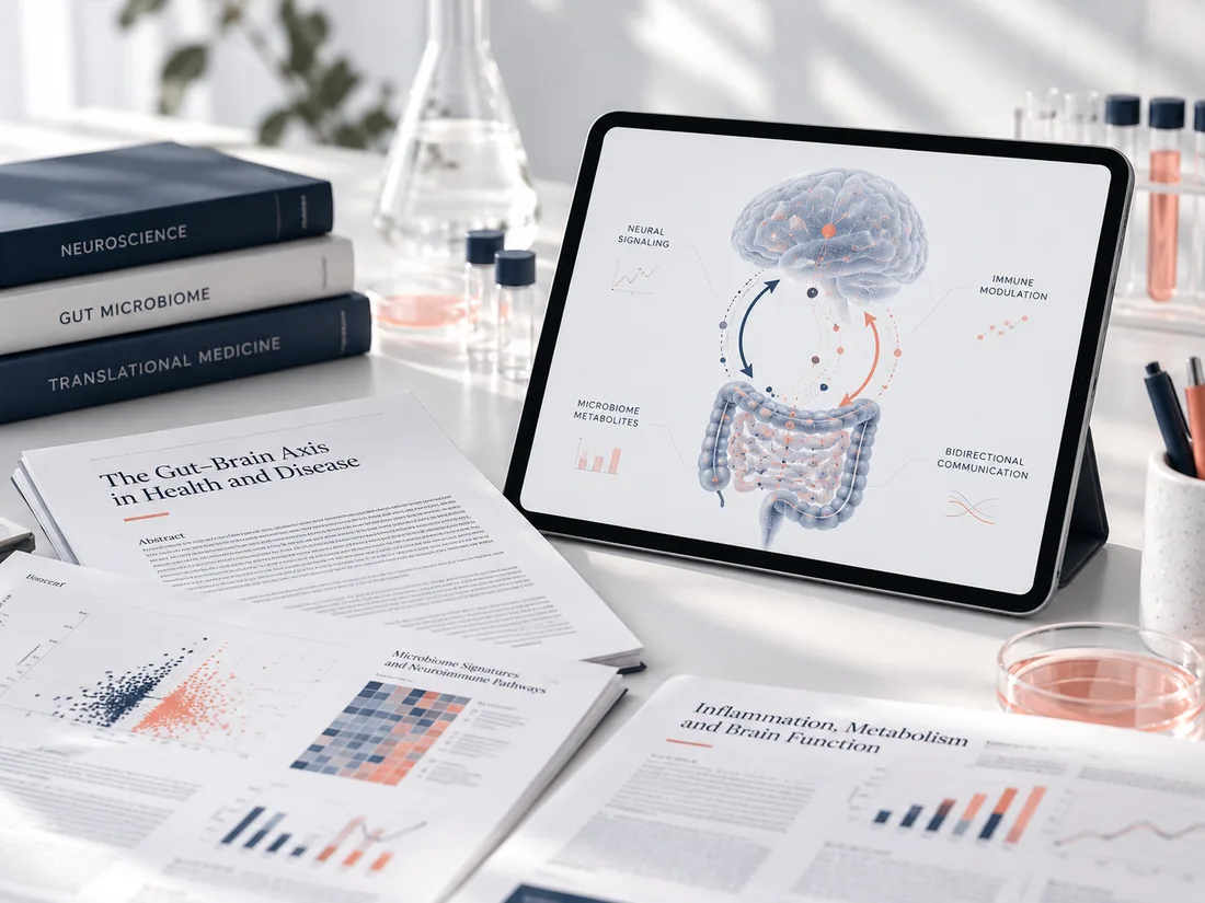 Illustration d’un environnement de recherche sur l’axe cerveau–intestin, non issue d’une étude IPOCEN